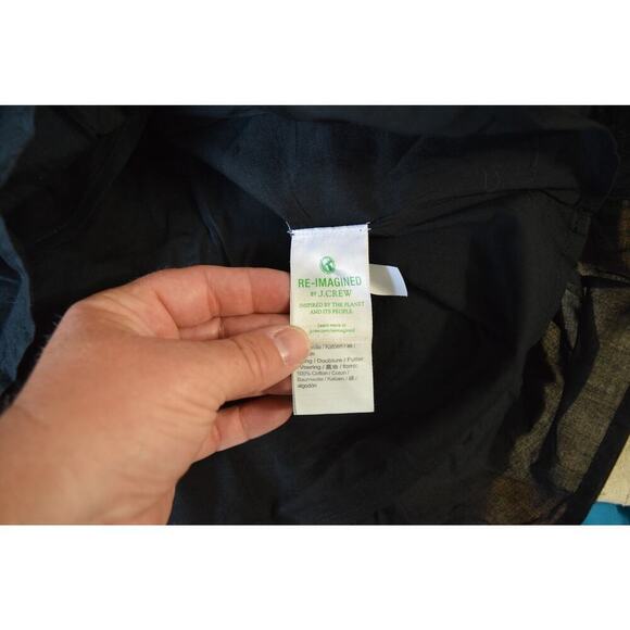 J Crew Dress Womens Petite Large Black Smocked Mini Sleeveless Cotton New - Picture 6 of 7